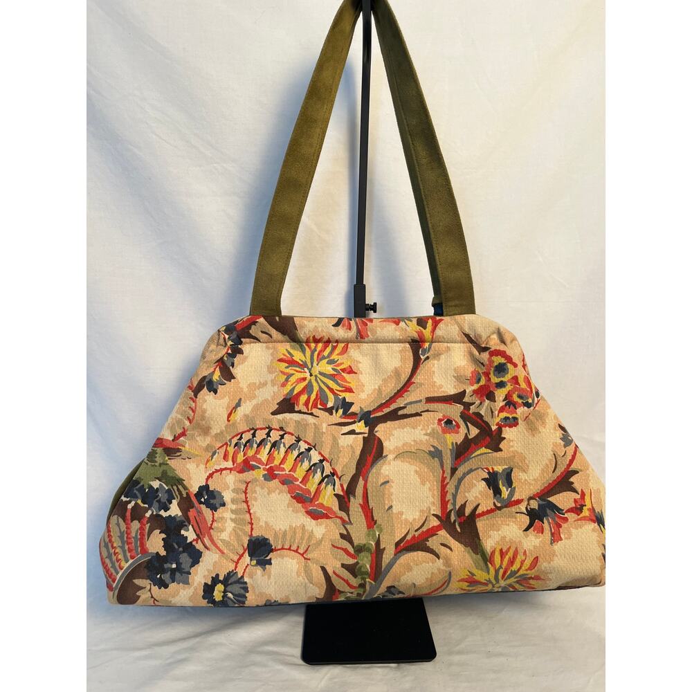 Atenti USA Made Large Floral Tapestry Satchel Handbag Purse - Picture 3 of 6